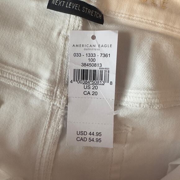 NWT American Eagle Next Level Stretch High V-Rise Shortie Size 20 White Summer - Picture 5 of 13